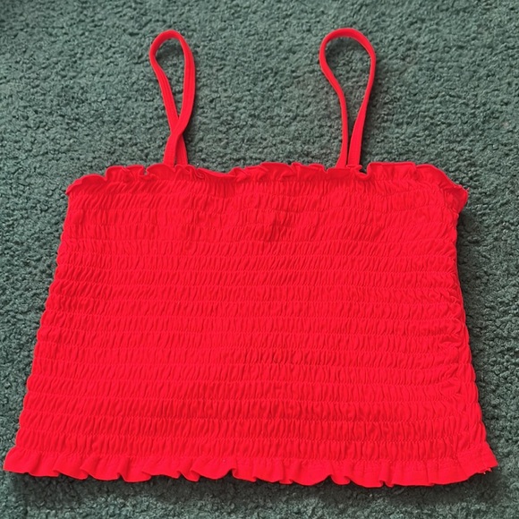 Red Ruffled Tank Top - Picture 4 of 5